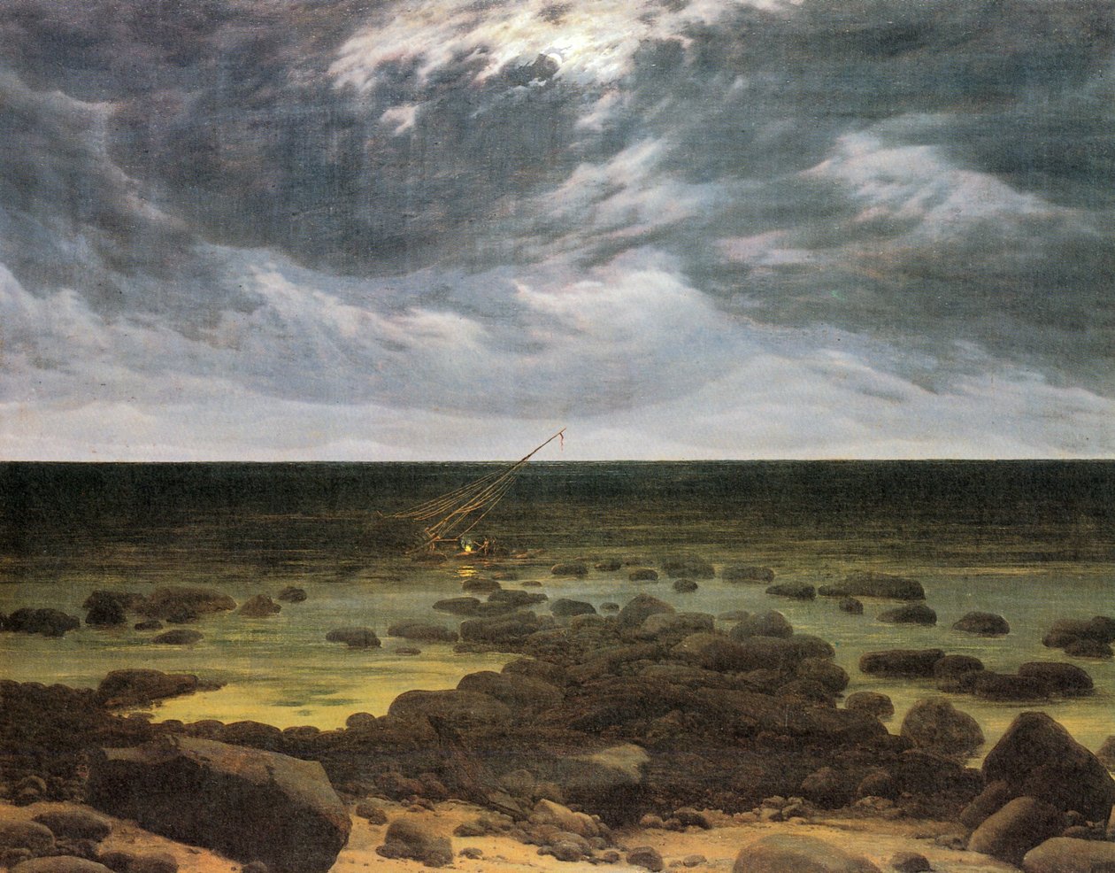német: Seashore by Moonlight Seashore by Moonlight alkotó: Caspar David Friedrich