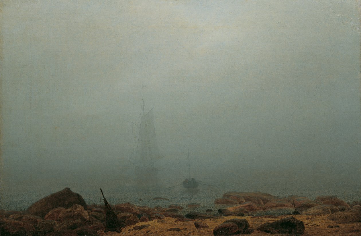 Német: Meeresstrand im Nebel Tengerpart a ködben alkotó: Caspar David Friedrich