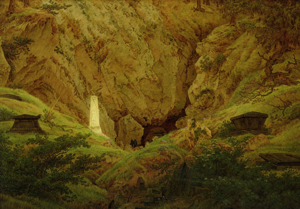 Az ókori hősök sírjai, 1812 alkotó: Caspar David Friedrich