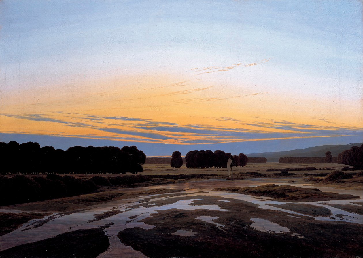 ""The Great Reserve near Drezda, Németország"" (The Grosse Gehege near Drezda) Caspar David Friedrich (1774-1840) festménye Méret: 73,5x103 cm Olaj, vászon 1832 Állami Művészeti Galéria, Drezda alkotó: Caspar David Friedrich