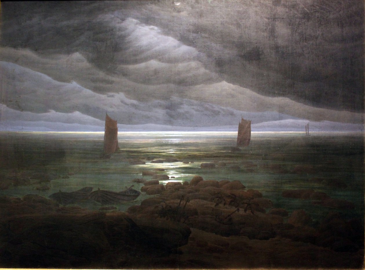 Tengerpart a holdfényben alkotó: Caspar David Friedrich
