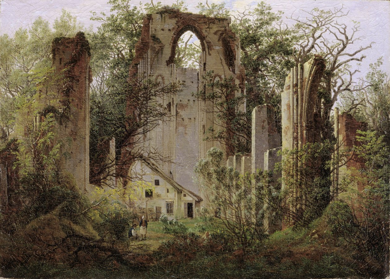 Eldena kolostorrom Greifswald közelében, 1825 körül. alkotó: Caspar David Friedrich
