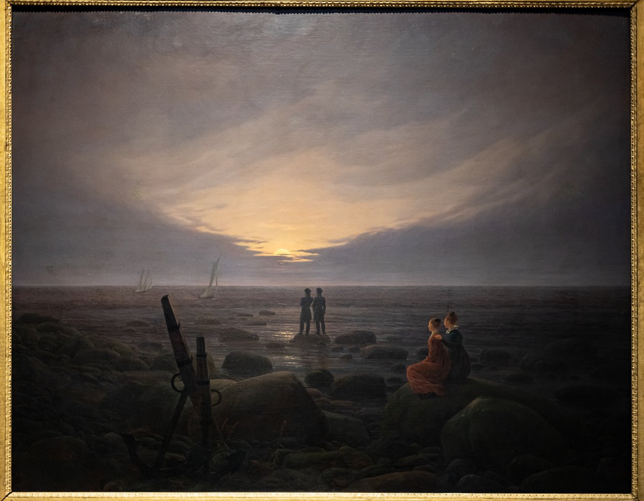 Hold felkelő a tenger felett (olaj, vászon) alkotó: Caspar David Friedrich