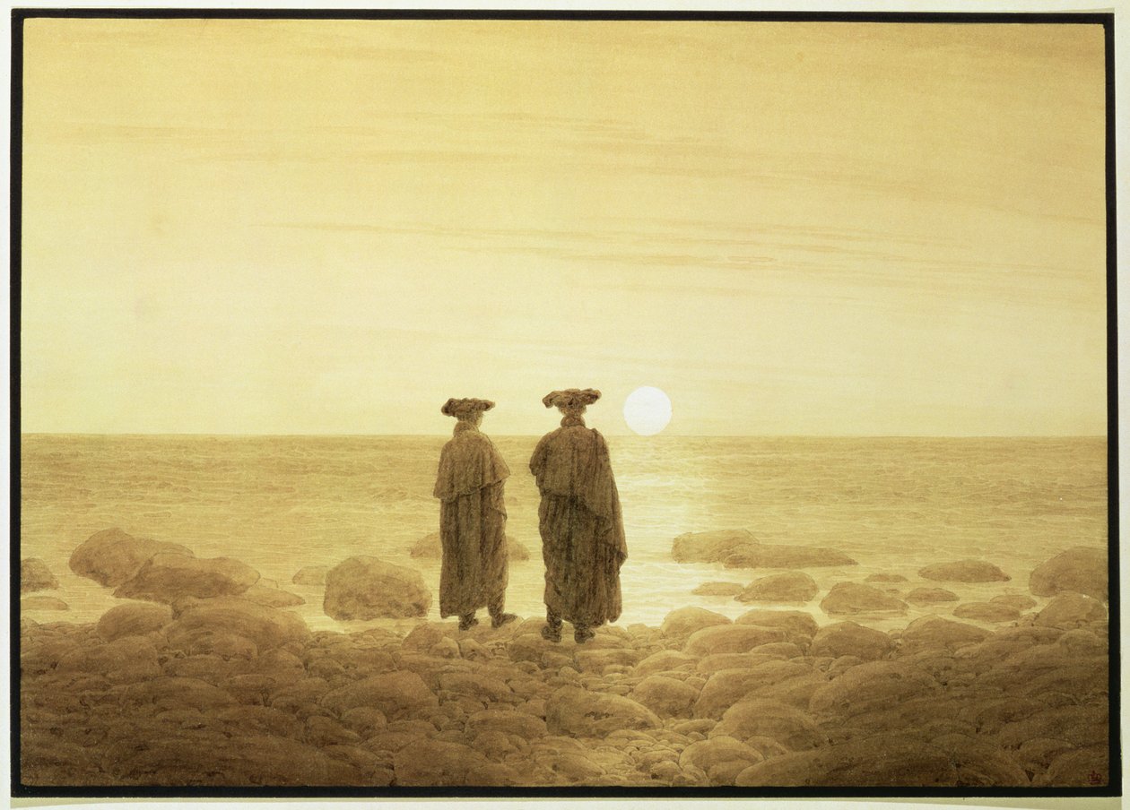 Holdkelte, 1835-7 (szépia mosás ceruzával) alkotó: Caspar David Friedrich