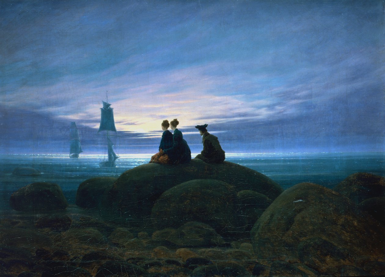 Holdkelte a tenger felett, 1774 alkotó: Caspar David Friedrich