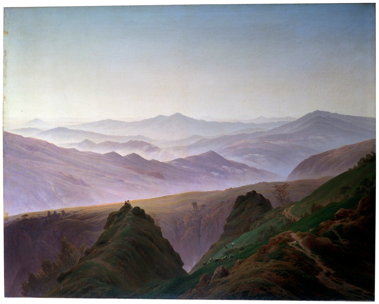 Reggel a hegyekben, 1823 előtt. alkotó: Caspar David Friedrich