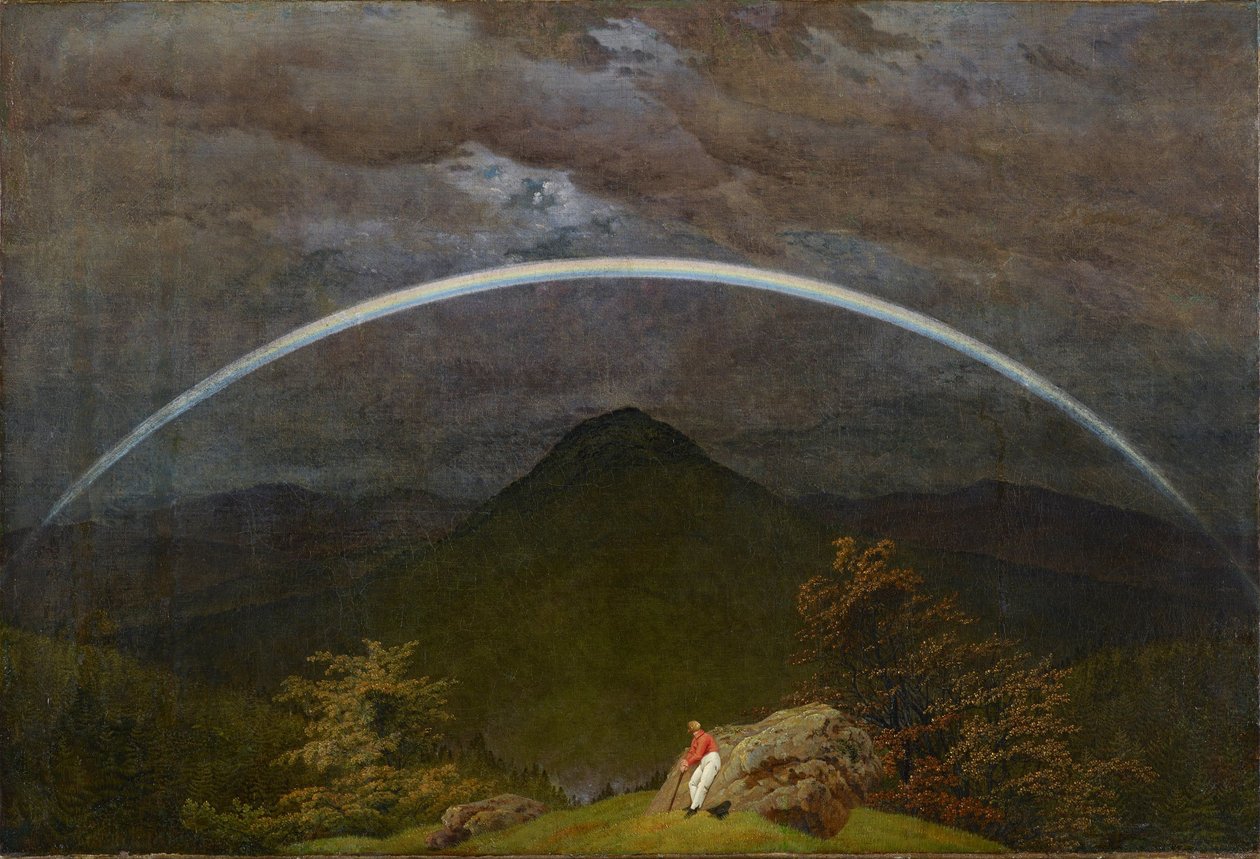 Hegyi táj szivárvánnyal alkotó: Caspar David Friedrich