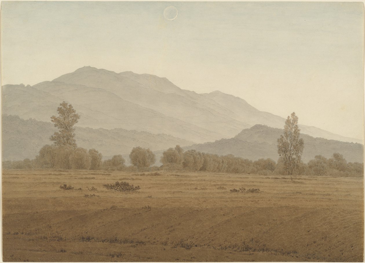 Újhold a Riesengebirge-hegység felett alkotó: Caspar David Friedrich