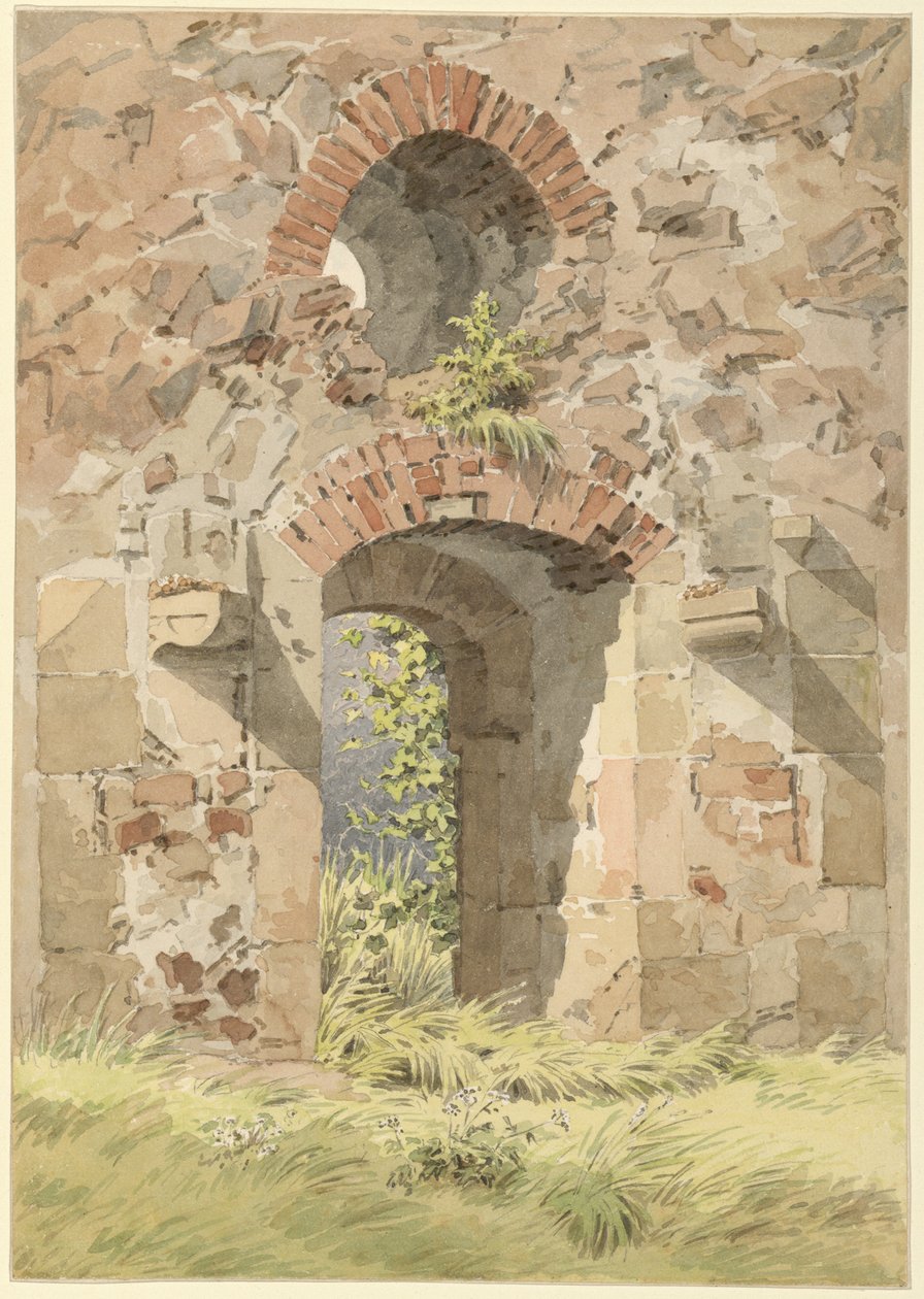 A meisseni Szent Kereszt kolostor romja, 1824. alkotó: Caspar David Friedrich