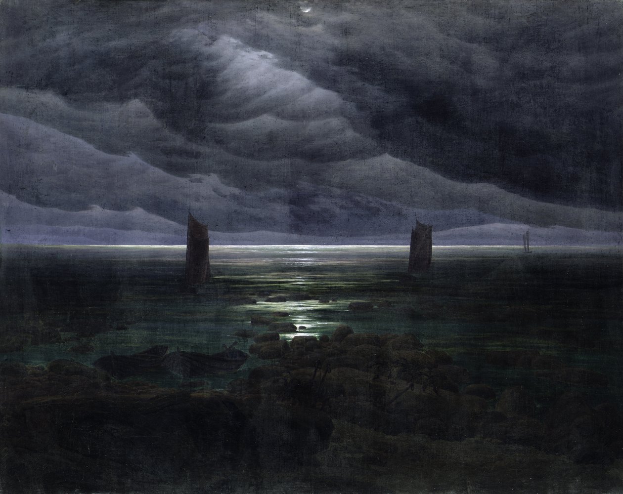Tengerpart a holdfényben alkotó: Caspar David Friedrich