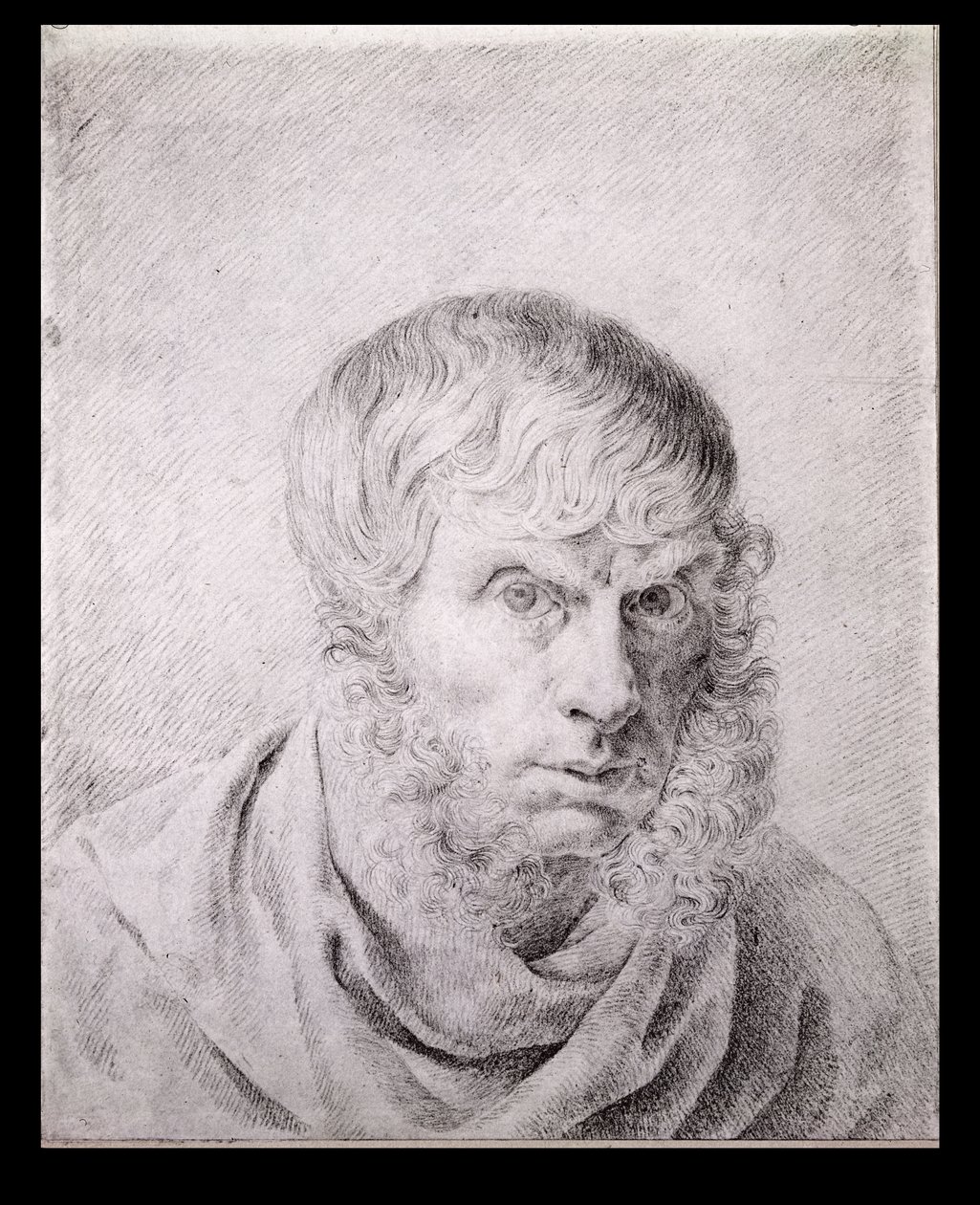 Önarckép, 1810 körül (fekete kréta papíron) alkotó: Caspar David Friedrich