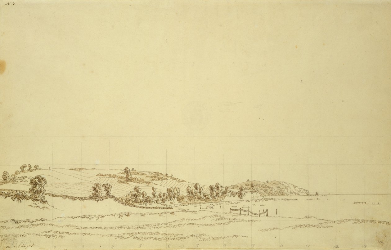 Rugen déli partja (toll és ceruza papíron) alkotó: Caspar David Friedrich