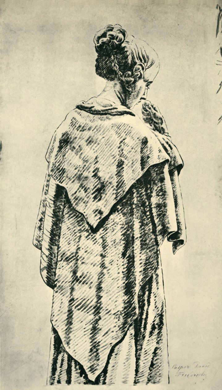 Tanulmány egy nő hátulról alkotó: Caspar David Friedrich
