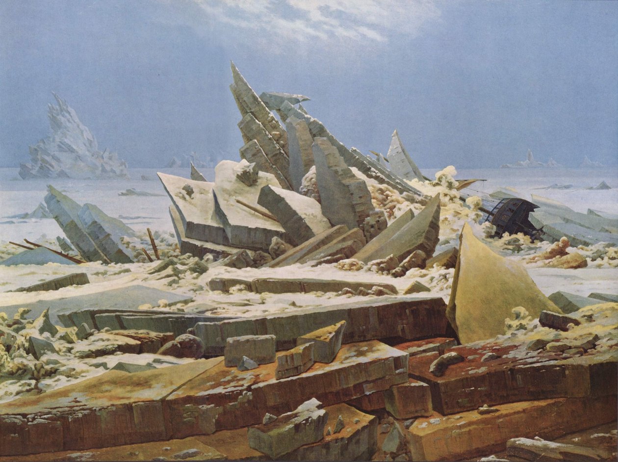 A jégtenger (A remény roncsai) alkotó: Caspar David Friedrich