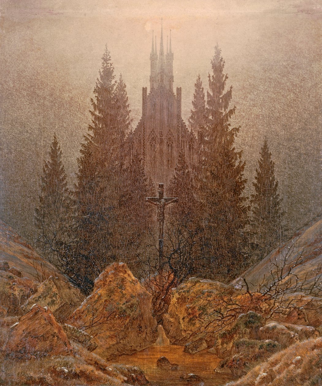 A kereszt a hegyekben alkotó: Caspar David Friedrich