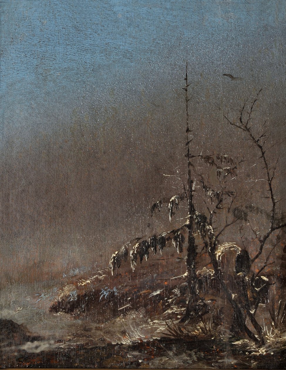 Hóval borított kis fa alkotó: Caspar David Friedrich