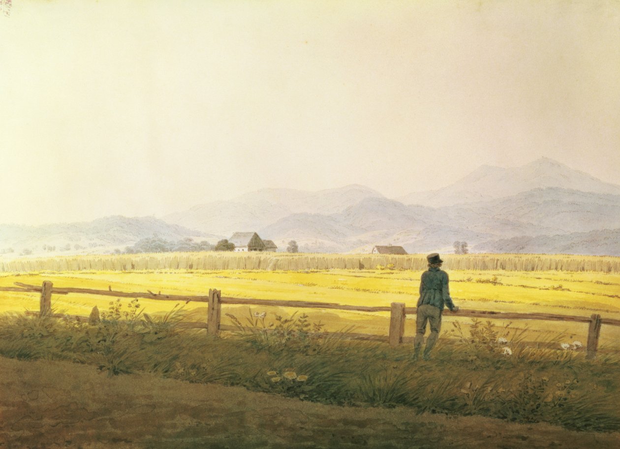 Schmiedebergerkamm látképe, 1837 körül (akvarell, papír) alkotó: Caspar David Friedrich