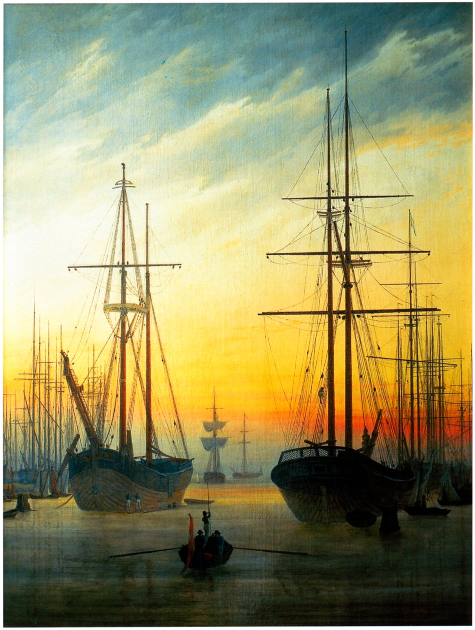 Kilátás egy kikötőre alkotó: Caspar David Friedrich