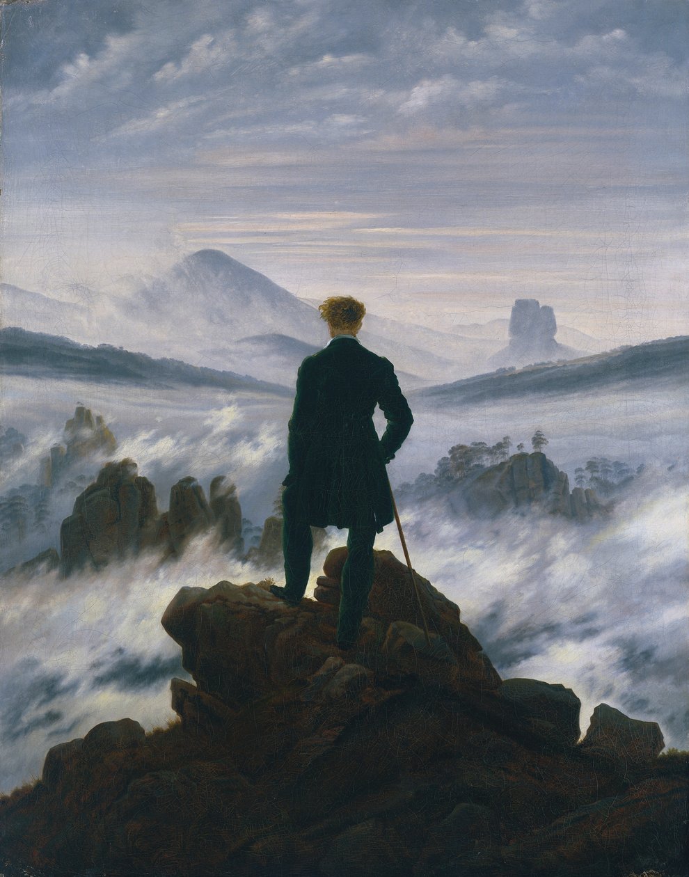 Vándor a Ködtenger felett, c. 1817. alkotó: Caspar David Friedrich