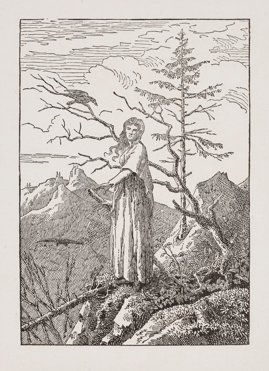 Nő Hollóval a mélységben alkotó: Caspar David Friedrich