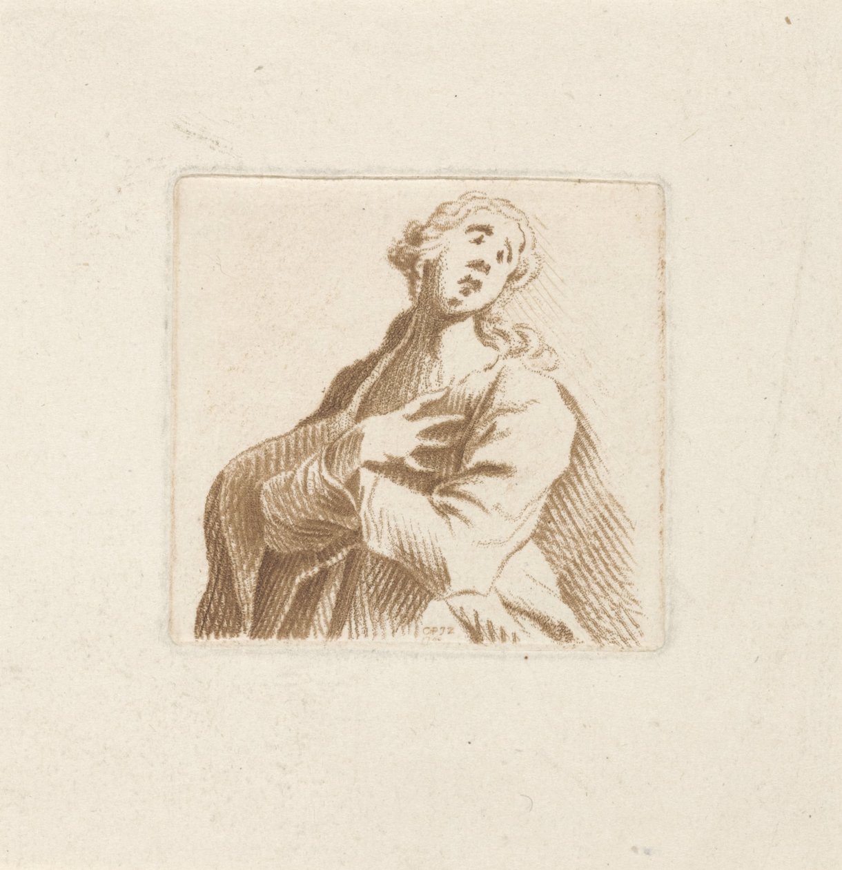 Kétségbeesett nő mellszobra alkotó: Caspar Jacobsz. Philips