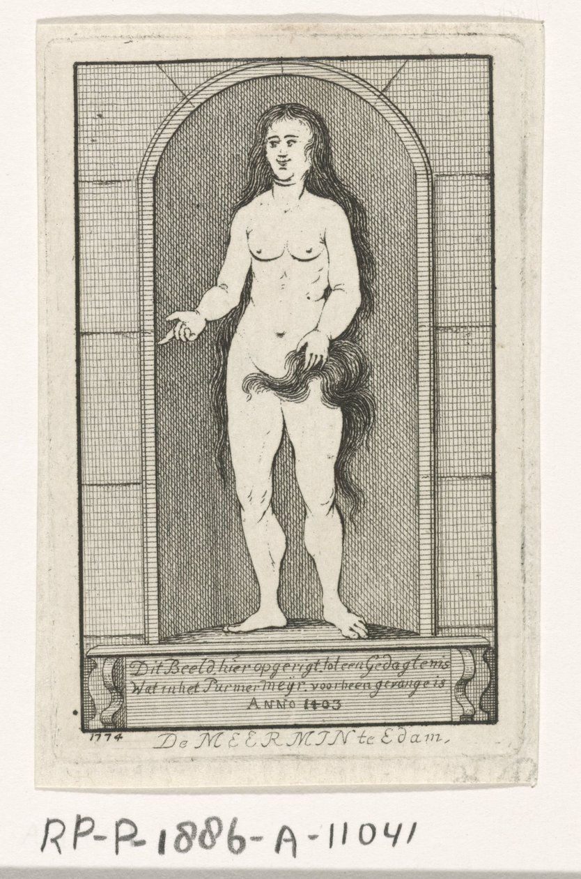 Niche egy sellő szobrával alkotó: Caspar Jacobsz. Philips