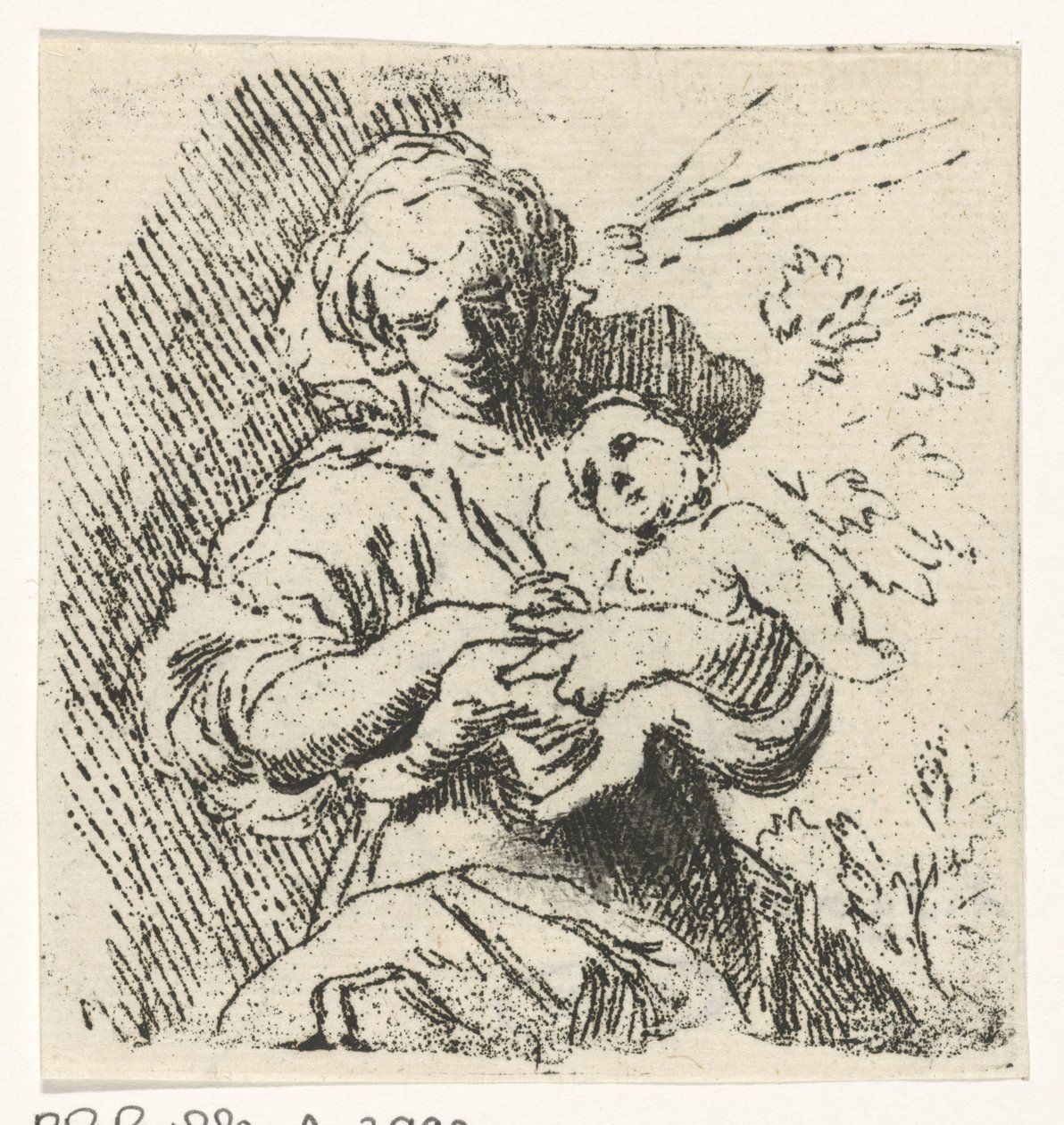 Nő gyermekkel a karjában alkotó: Caspar Jacobsz. Philips