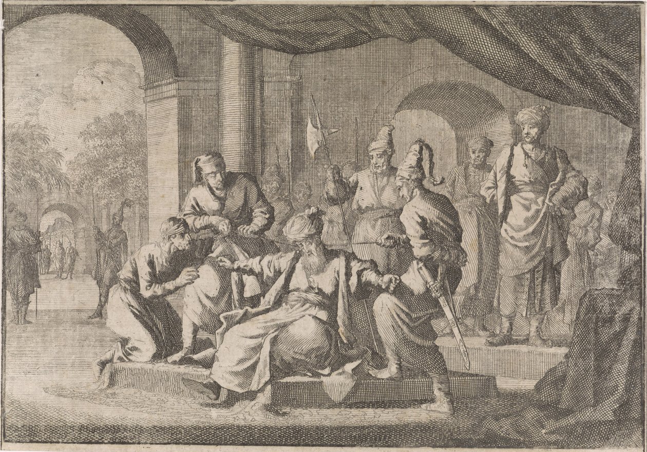 Musztafát, IV. Murat szultán unokaöccsét parancsára megfojtják, 1639-ben alkotó: Caspar Luyken (attributed to)
