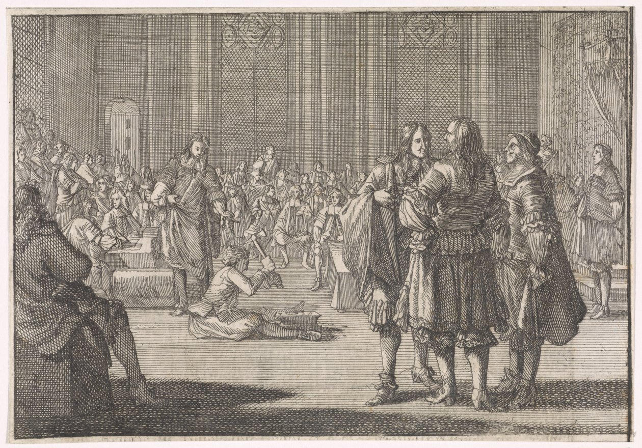 Anglia császári pecsétjét összetörték a Lordok Házában, 1646 alkotó: Caspar Luyken (attributed to)