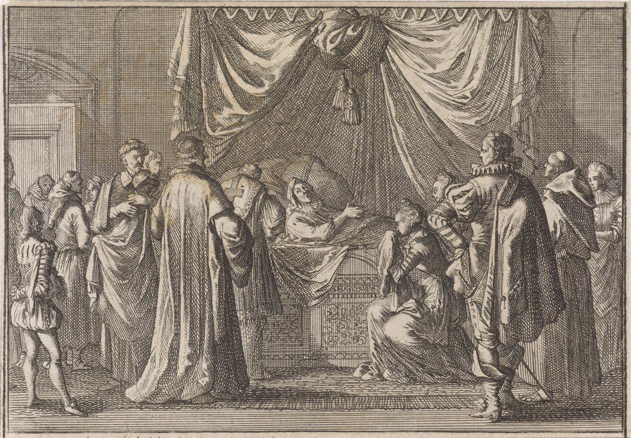 Maria de Medici halálos ágya, 1642 alkotó: Caspar Luyken (attributed to)