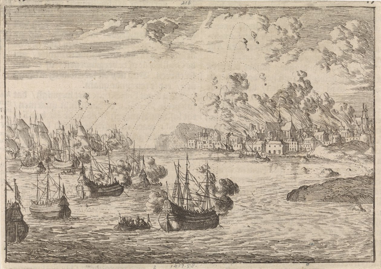 Dieppe bombázása, 1694 alkotó: Caspar Luyken