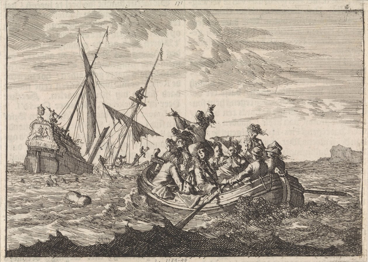 York hercegének hajótörése Edinburgh felé, 1683 alkotó: Caspar Luyken