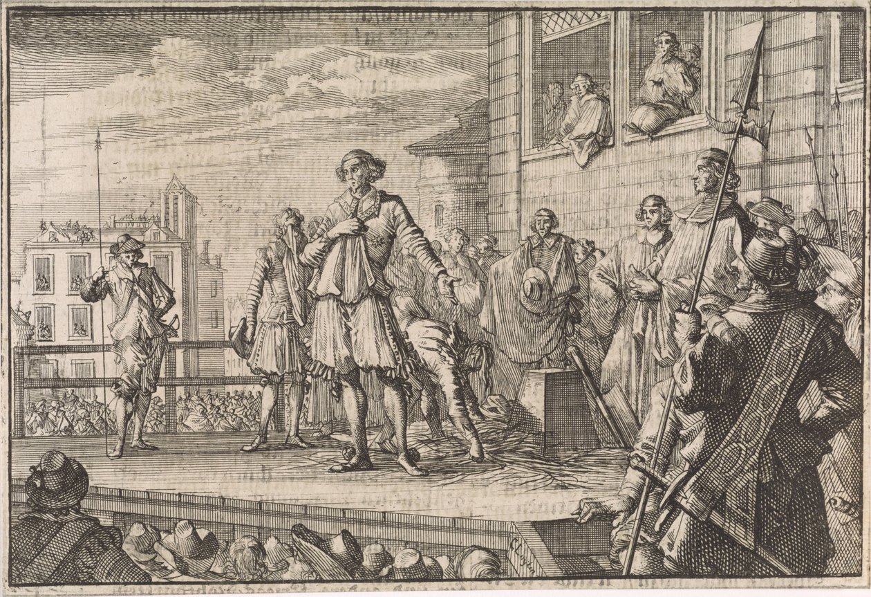 Thomas Wentworth, Strafford grófja az állványról szól az emberekhez, 1641 alkotó: Caspar Luyken