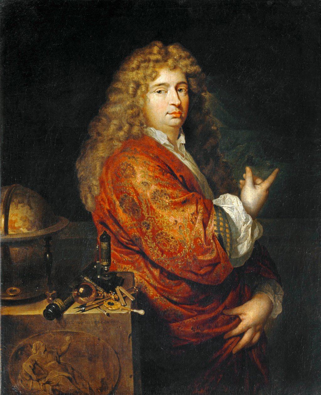 Nicolaes Hartsoeker, fizikus, egy viharba került csónakot tervez. 1682 ... alkotó: Caspar Netscher