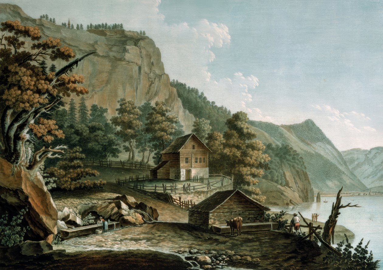 Kilátás a Rütli rétre alkotó: Caspar Wolf