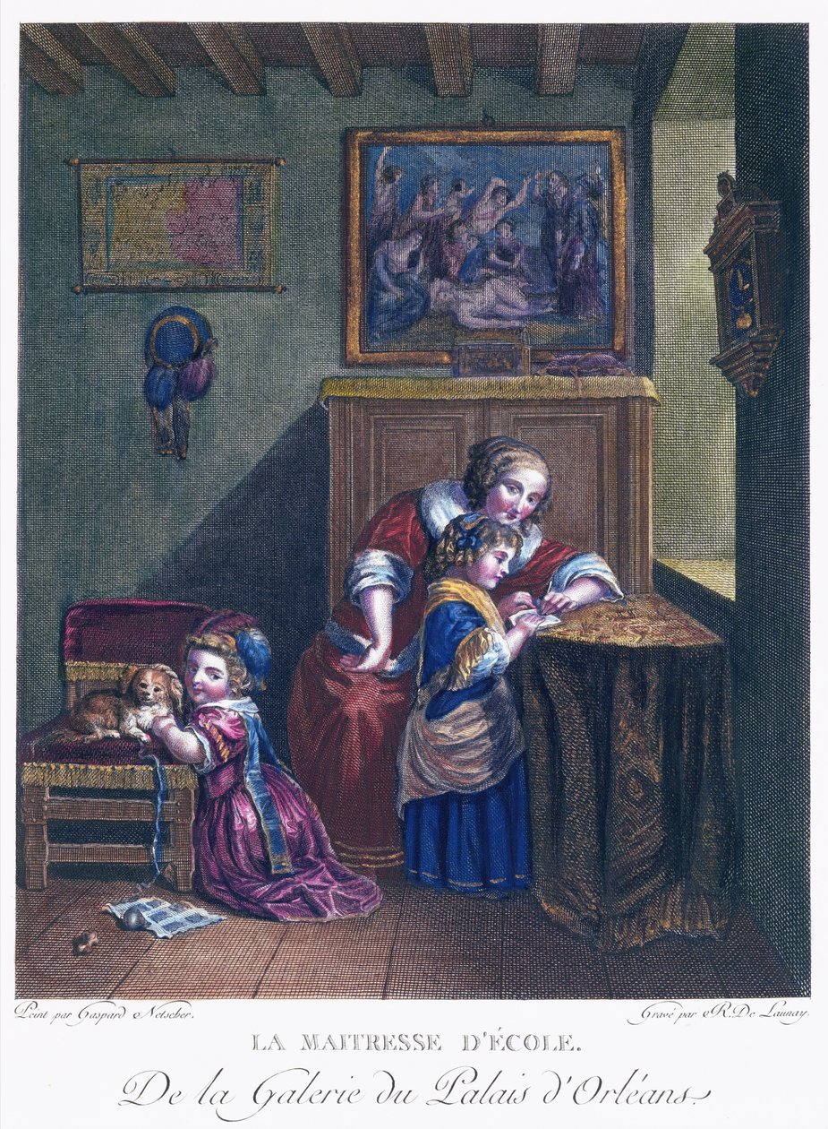 Az iskola úrnője, R. Delaunay metszete alkotó: Caspar after Netscher