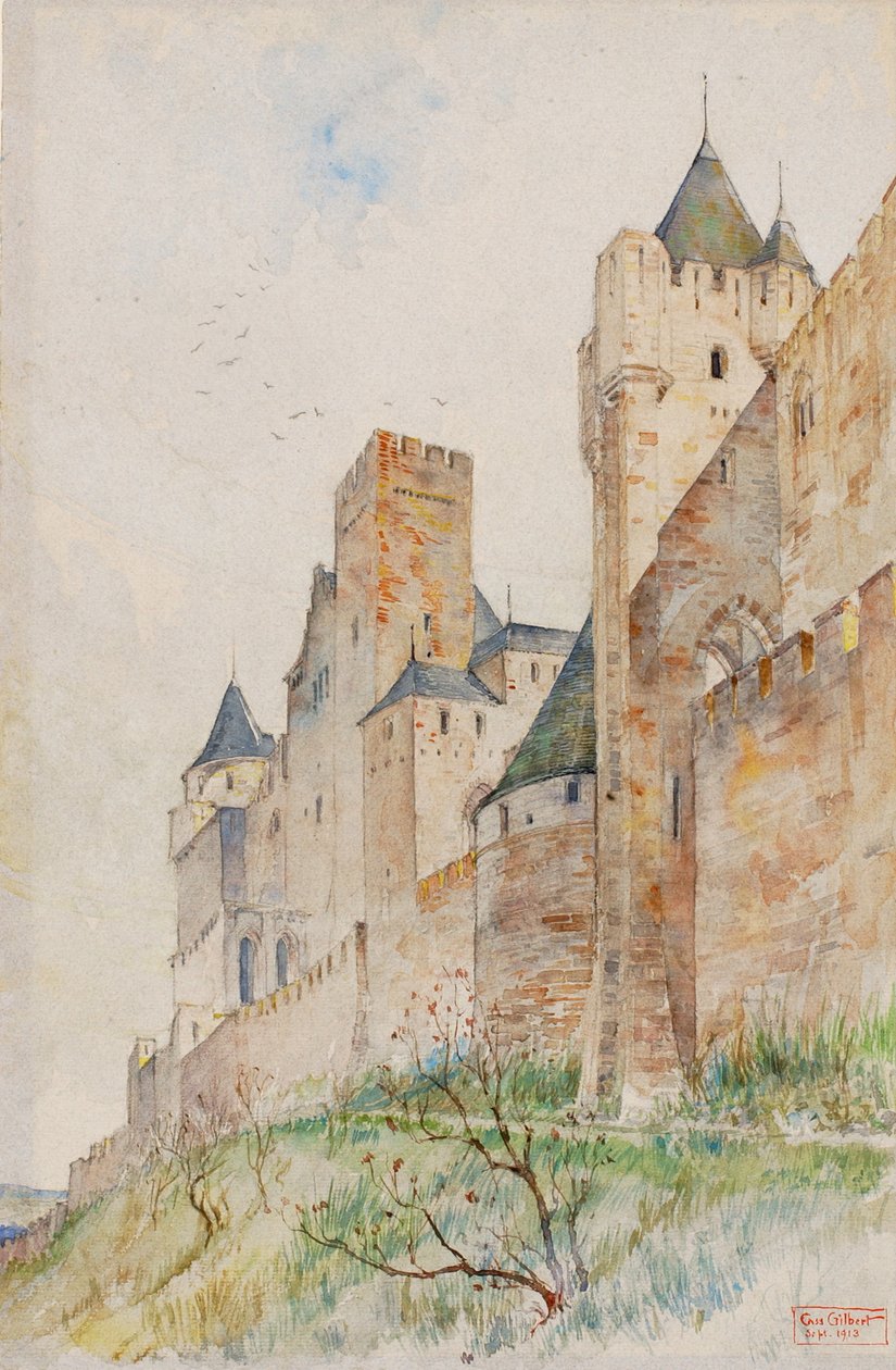 Carcassonne-i csaták, Franciaország, 1913. alkotó: Cass Gilbert