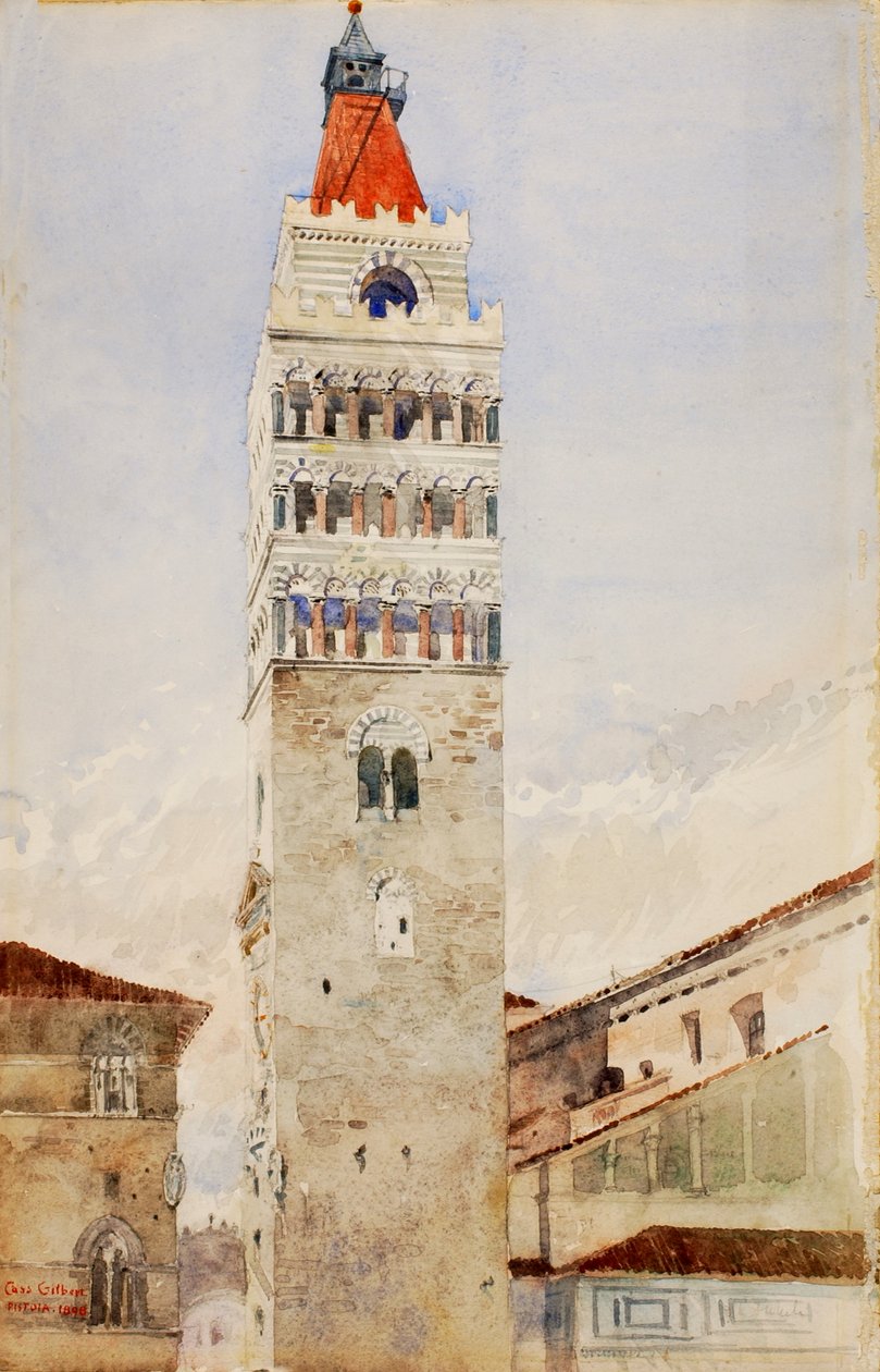 Katedrális tornya, Pistoia, Olaszország, 1898. alkotó: Cass Gilbert
