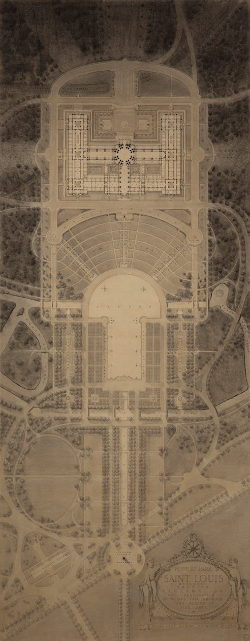 Forest Park, Saint Louis, Missouri: A Világkiállítás területének helyreállítása és helyreállítása, valamint a Szépművészeti Múzeum alkotó: Cass Gilbert