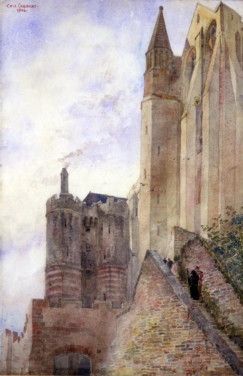 Mont Saint-Michel, Franciaország, 1906. alkotó: Cass Gilbert