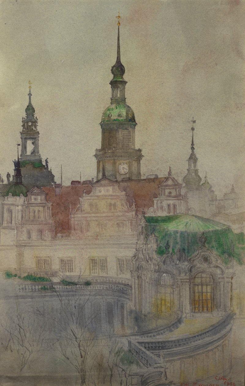 A Zwinger-tornyok, Drezda, 1898. alkotó: Cass Gilbert