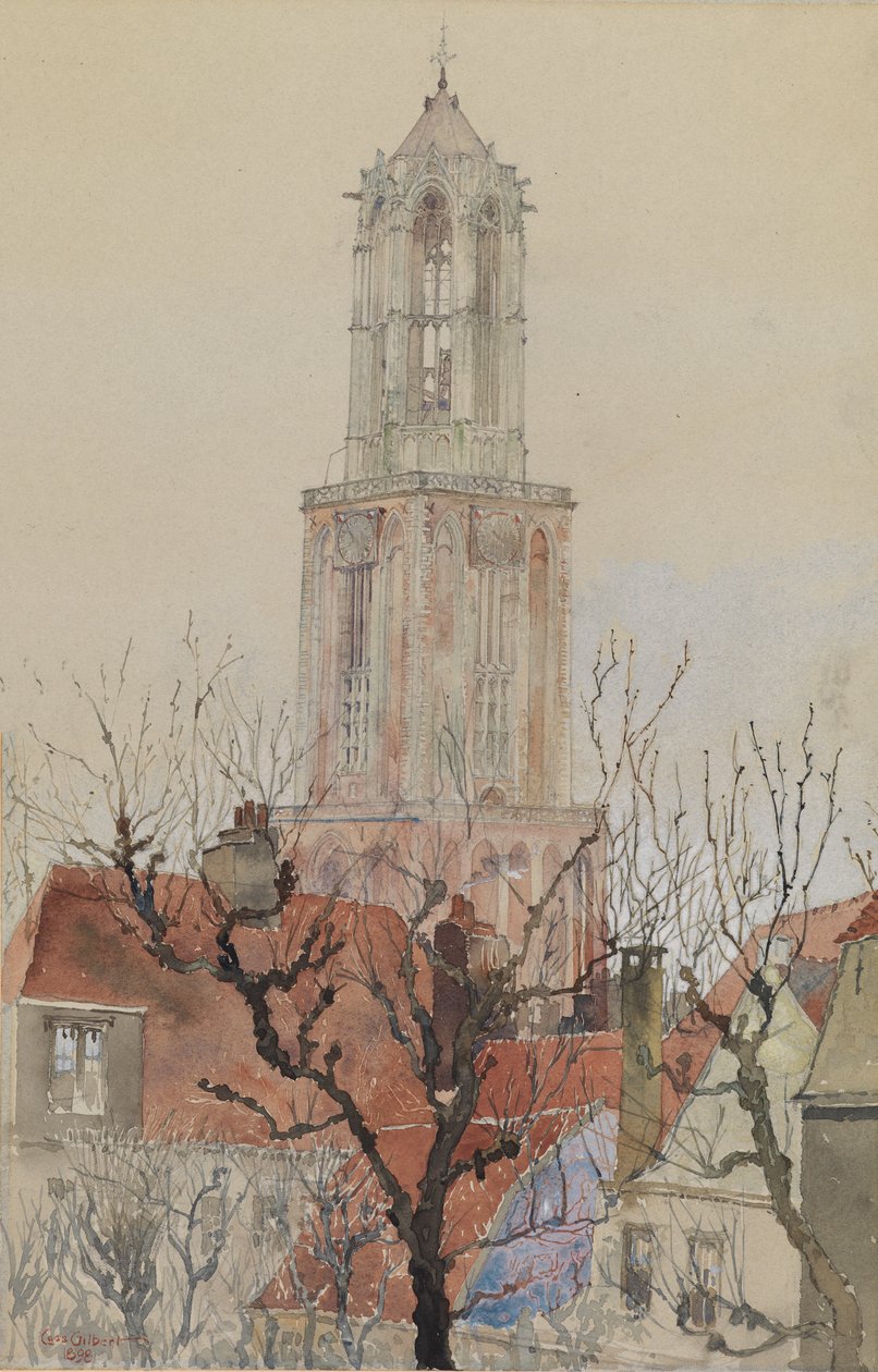 Az utrechti katedrális tornya, Hollandia, 1898. alkotó: Cass Gilbert