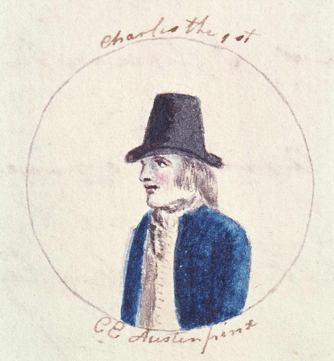 I. Károly, 1790 körül (toll, tinta és WC papíron) alkotó: Cassandra Austen