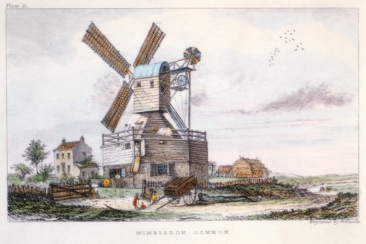 Posta malom, Wimbledon Common, London közelében, 1840 alkotó: Castle