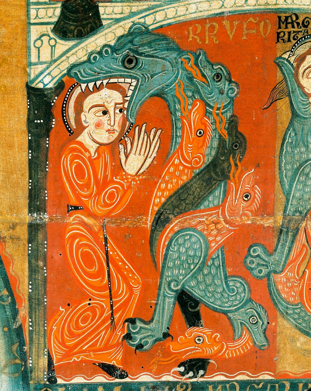 Szent Margit vértanúsága, részlet (tempera fán) alkotó: Catalan School