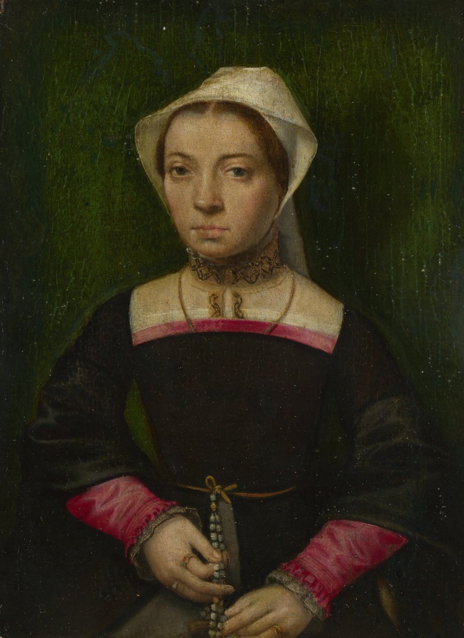 Egy hölgy rózsafüzérrel, c. 1550 alkotó: Catharina van Hemessen
