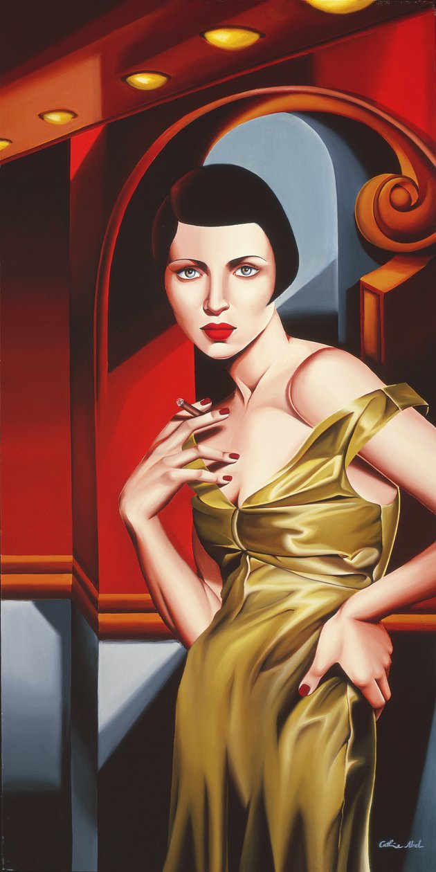 Olive szatén ruha alkotó: Catherine Abel