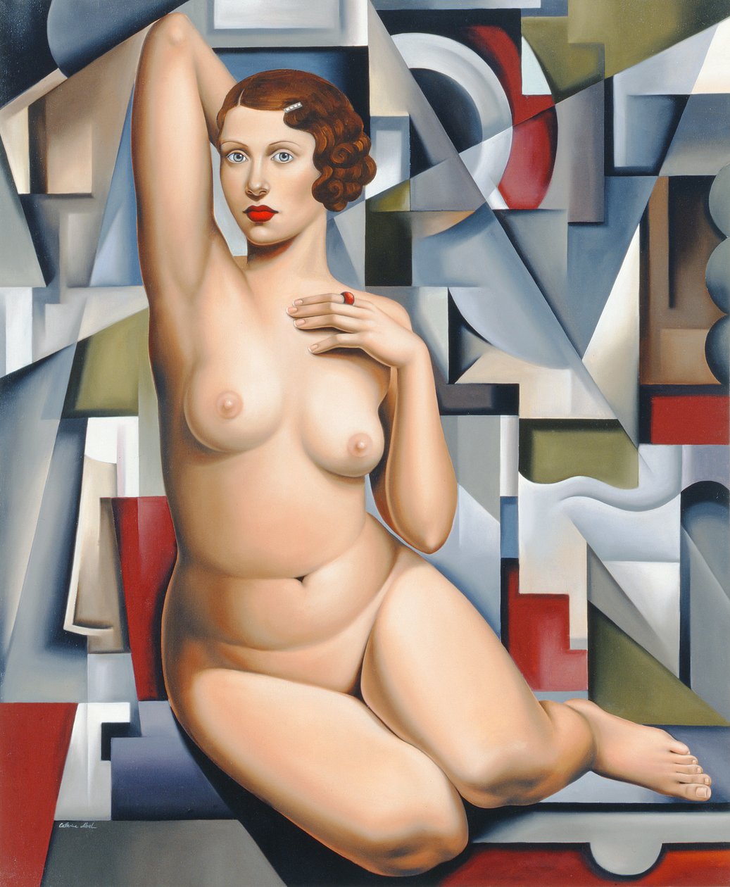 Ülő kubista akt alkotó: Catherine Abel