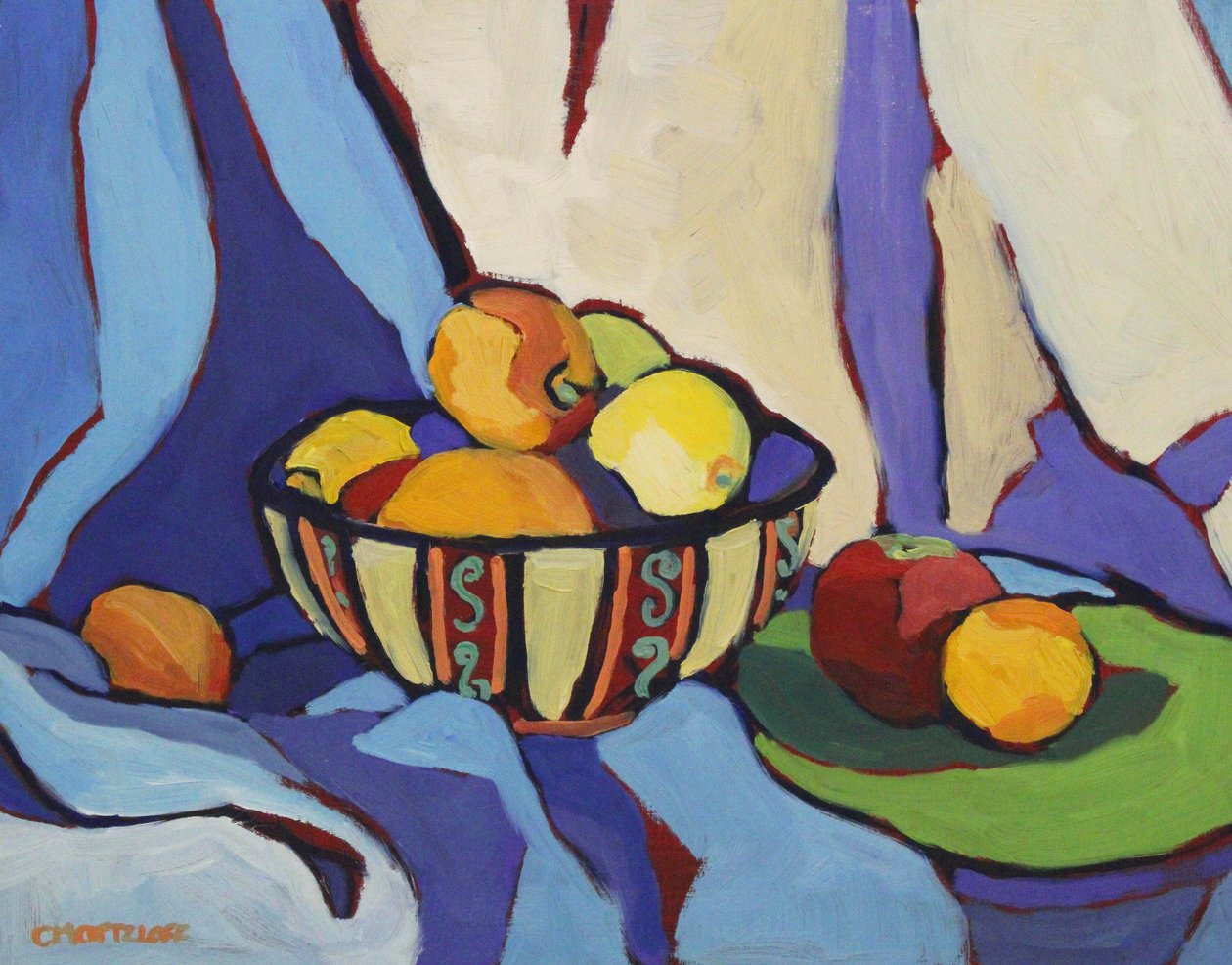 Tál csendélet, 2019 (olaj, vászon) alkotó: Catherine J Martzloff