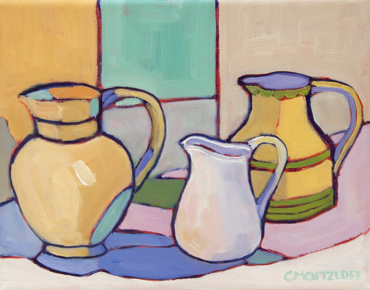 Vessels Amidst Soft Hues, 2024 (Olaj, vászon) alkotó: Catherine J Martzloff